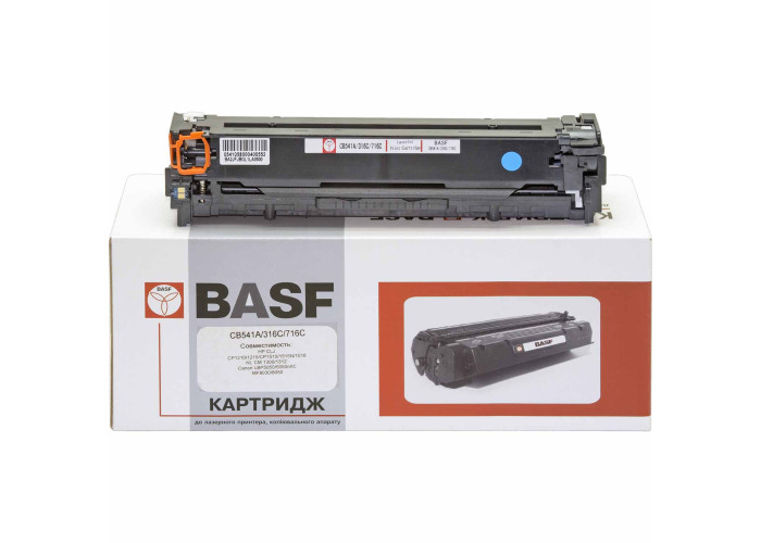 Картридж BASF для HP Color LaserJet CP1215, CP1515, CP1518, CM1312 (аналог 125А, CB541A) Cyan
