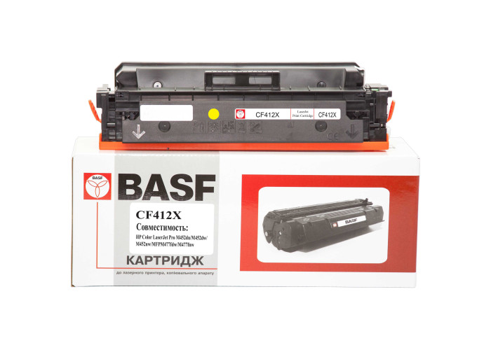 Картридж BASF аналог Canon 046H, HP CF412X для LBP-650, MF730, M452, M477 (BASF-KT-046HY-U) Yellow