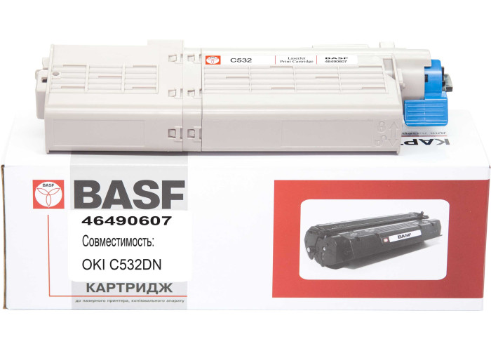 Картридж BASF для OKI C532, C542, MC563, MC573 (аналог 46490607) Cyan