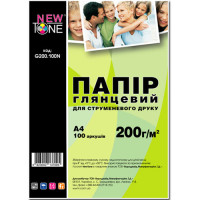 Фотопапір глянцевий A4, 200г/м2 (G200.100N) NewTone 100л