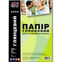 Фотопапір глянсовий A4, 180г/м2 (G180.100N) NewTone 100л