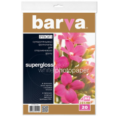 Фотопапір білий суперглянець A4, 285г/м2 (IP-R285-033) Profi Barva 20л