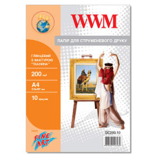Фотопапір глянцевий A4, фактура "тканина" 200г/м2 (GC200.10) WWM 10л
