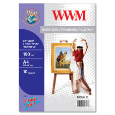 Фотопапір матовий A4, фактура "тканина" 190г/м2 (MC190.10) WWM 10л