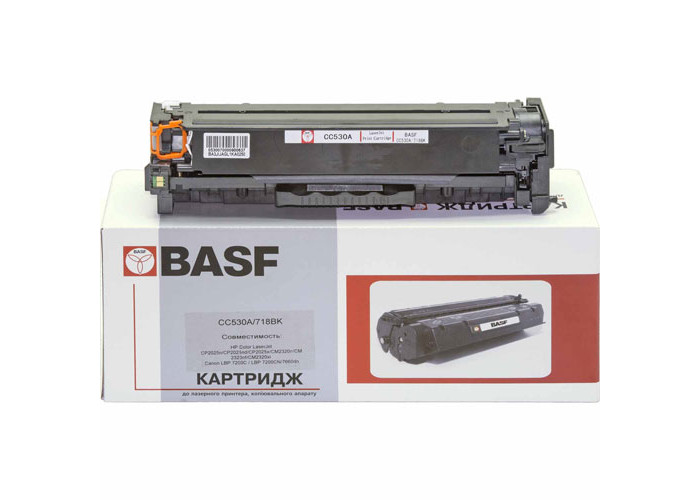 Картридж BASF аналог HP CC530A, Canon 718 (CP2025, CM2320, LBP-7200, LBP-7600) Black