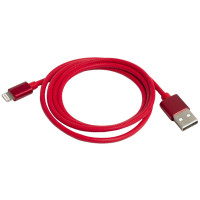 Кабель USB - Lightning 2.4А червоний (PN-LIGHT-1M-R) Patron довжина 1м