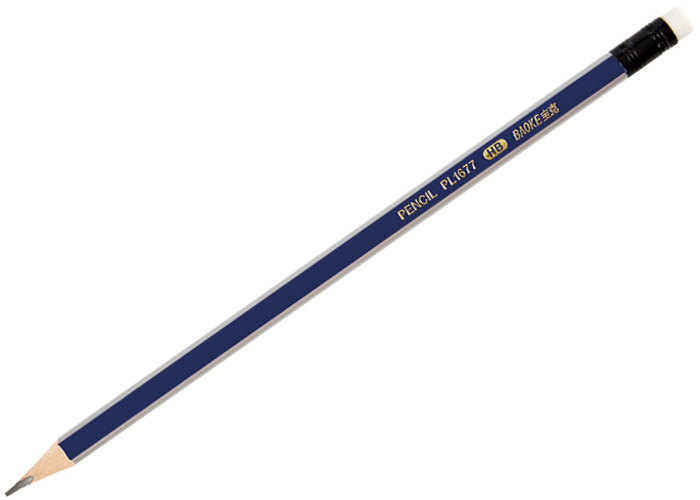 Олівець графітовий НВ 0,5мм, тригранний, з гумкою Baoke (PL1677) чорний