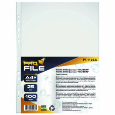 Файли для документів А4+, 25 мкм, матові з тисненням, 100шт (PF-1125A) ProFile