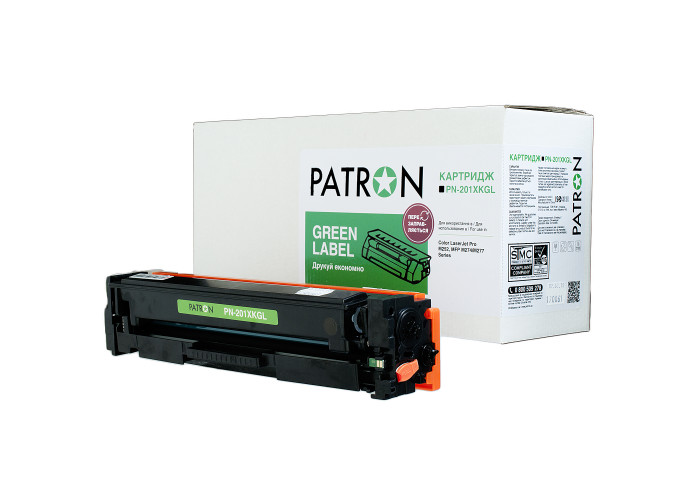Картридж Patron Green Label аналог HP CF400X (PN-201XKGL) Color M252, M277, M274 Black